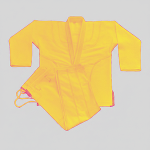 Kimono de Jiu Jitsu Karate Amarillo de Alta Calidad, Uniforme de Artes Marciales de Algodón Unisex Hecho a Medida - Product Image 2