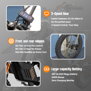 Moto tout-terrain électrique 48V 2000W pour adultes, vente en gros - Product Image 4