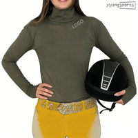 Chemise à col rond pour femme, respirante, en maille perforée, pour l'équitation, personnalisable OEM ODM