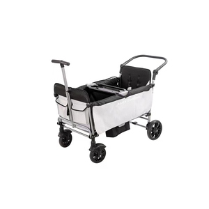 Carrito <span class=keywords><strong>Plegable</strong></span> Purorigin de 4 Ruedas con Estructura de Acero para Transportar Gemelos, Bebés y Niños Pequeños, Carrito de Arrastre para Exteriores - Product Image 2
