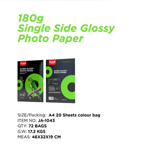 กระดาษภาพถ่ายอิงค์เจ็ท <span class=keywords><strong>JOJO</strong></span> รุ่น JA-1043 180 กรัม เคลือบเงา A4 ด้านเดียว กันน้ำ สำหรับพิมพ์ฉลาก - Product Image 3