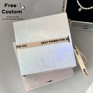 Mermaid Princess <b>Christmas</b> Magnetic Gift <b>Box</b> Silver Laser Flip Decoration Creative UV-Coated Notebook Embossed Paper Material - Product Image 2