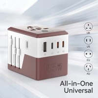 Adaptateur de Voyage Universel 2026 à Ports USB Multiples Type C, Chargeur Rapide Ignifuge GaN 25W pour Ordinateur Portable et Téléphone – Offre Spéciale