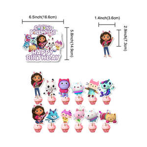 Ballons de fête pour baby shower, cadeaux d'anniversaire pour filles, design mignon, ballons de <span class=keywords><strong>maison</strong></span> de poupée pour filles, décorations de fête de princesse <span class=keywords><strong>Gabby</strong></span>, fournitures - Product Image 3