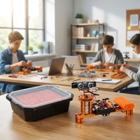 Weemake Kit Educativo STEM 9 en 1 para Robot Programable DIY con Control Remoto, Montaje Metálico y Placa Educativa Weeecode