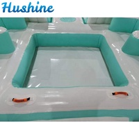 Offre Spéciale taille personnalisée 6 personne canapé gonflable lac et rivière assis gonflable flottant île quai eau salon radeau