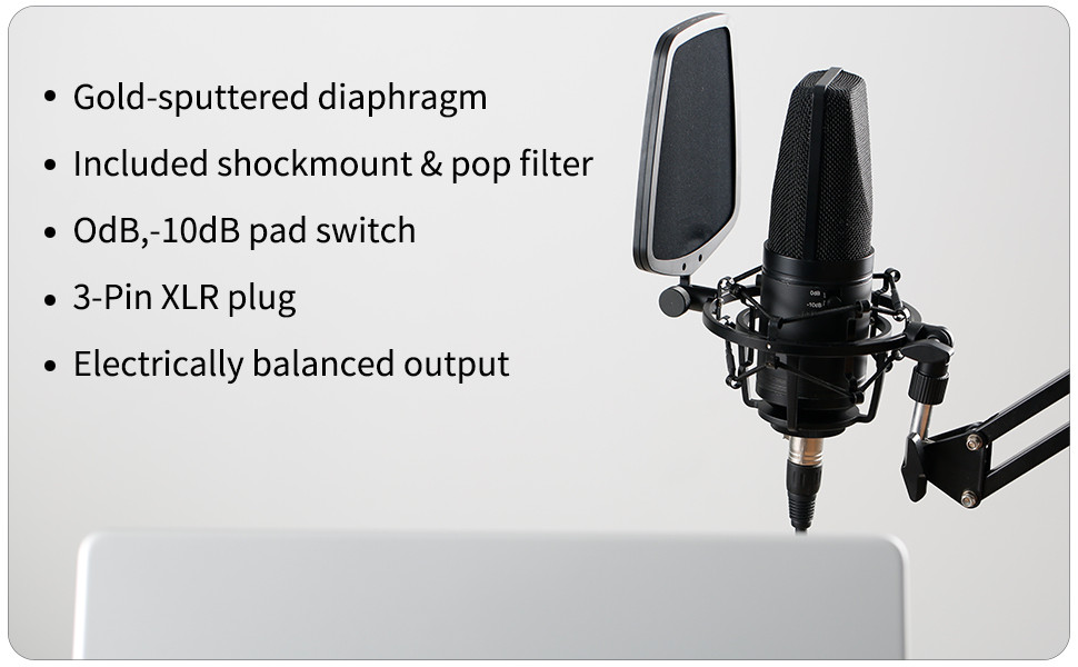 BOYA BY-M1000 コンデンサーマイク BY-M1000 Pro | Large Diaphragm Condenser Microphone | BOYA
