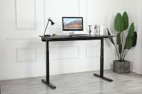 Bureau de jeu électrique réglable en hauteur Table d'ordinateur portable à deux moteurs avec lumière LED RVB