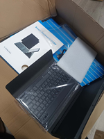 Clavier sans fil avec pavé tactile, étui en tissu sergé, béquille réglable, touches lumineuses pour tablette Lenovo Idea Tab Pro 12,7 pouces