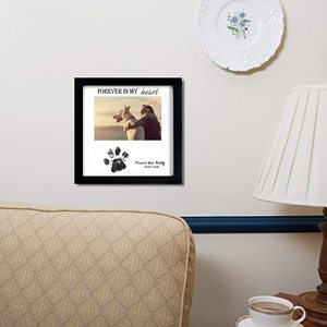 Cornice Nera 9x9 per Animali Domestici con Scritta 'Forever in My Heart' per Esposizione Foto Commemorative di Cani e Gatti - Product Image 4