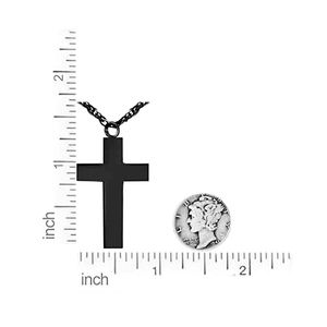 Collana con ciondolo in urna di cenere cremazione con croce nera collana con ciondolo a croce unica per medaglioni di ceneri da uomo - Product Image 6