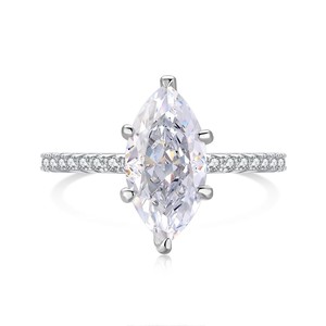 Bague de fiançailles scintillante en argent Sterling 2022 AAAAA avec pierres précieuses en zircon cubique pour femmes, <span class=keywords><strong>Solitaire</strong></span> en <span class=keywords><strong>diamant</strong></span>, tendance 925 - Product Image 5