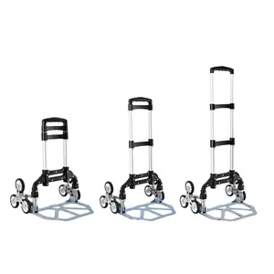 Stair Climber Hand Truck And Dolly Foldable Trolley Cart For Stairs With Telescoping Handle TPR Wheels Stair Climber Trolley