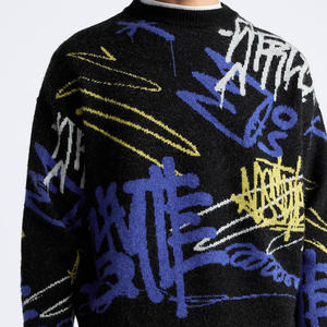 LOGOTIPO personalizado OEM y ODM Hombres Suéter Jersey Cuello redondo Jacquard Manga larga Top de punto Diseñador Suéter de punto para hombres - Product Image 4