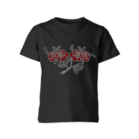 Transferts thermocollants personnalisés en strass motif rose pour T-shirt