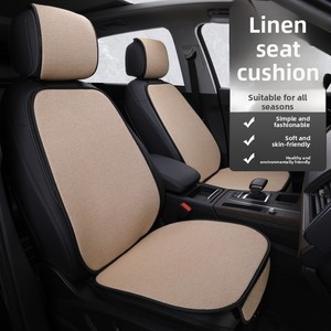 Cuscino per Sedile <span class=keywords><strong>Auto</strong></span> Estivo Rinfrescante, Set Tre Pezzi in Lino con Imbottitura in Spugna, Traspirante e Antiscivolo, <span class=keywords><strong>Universale</strong></span> - Product Image 3