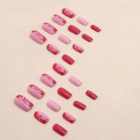 Vente en gros de 24 pièces/boîte de faux ongles à presser avec colle, ongles pointus, faux ongles artificiels, personnalisés