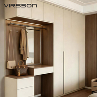 Armoire coulissante moderne en bois massif, design Shaker, écologique, durable, résistante à l'humidité, taille personnalisée, chambre à coucher, appartement, villa
