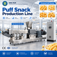 Machine extrudeuse automatique à double vis pour maïs soufflé et snacks de riz, capacité 500 kg/h, certifiée CE, neuve, ligne de production de maïs soufflé