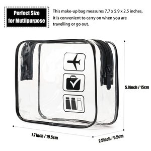 Meilleures ventes promotionnelles, sacs à maquillage OEM, sacs et étuis cosmétiques écologiques en PVC, impression de logo personnalisée, sac cosmétique - Product Image 3
