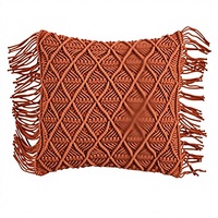 Housse de coussin carrée en macramé faite à la main, style uni, pour la maison et l'hôtellerie, prix de gros, fabricant indien direct