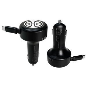 STW 60w car superfast charger phone 70cm retractable cable multifunctional dual charging car charger 2in1 - Product Image 1