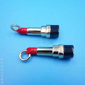 Pendentif fermeture éclair en alliage de zinc modèle rouge à lèvres pour sacs et vêtements, couleur or, accessoire métallique - Product Image 2
