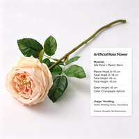 Rose artificielle en velours à tige unique, rouge, rose vif, blanc, luxueuse, pour la décoration de mariage et de la maison, pour la Saint-Valentin et Noël