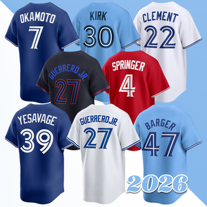 Maillots de baseball cousus pour hommes Vladimir Guerrero Jr George Springer Addison Barger Trey Yesavage Ernie <span class=keywords><strong>Clement</strong></span> Taille S-3XL - Product Image 1