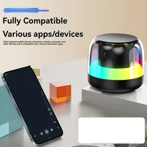 2024 novo estilo de alto-falante portátil de moda RGB colorido luz LED sem fio alto-falante Bluetooth com controle de som alto USB