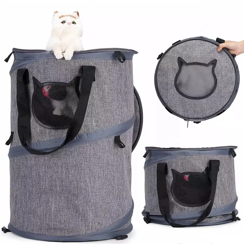 Tas ransel luar ruangan kucing peliharaan, tas terowongan anjing dan kucing peliharaan multifungsi lipat portabel antilembap