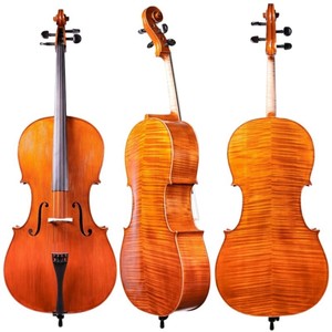 Violonchelo Acústico Profesional de Madera Maciza Hecho a Mano, Tamaños 4/4, 3/4, 1/2, 1/4, 1/8, Tapa de Abeto y Fondo de Arce, Calidad Concierto - Product Image 1