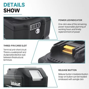 Batería Makita 100% Original <span class=keywords><strong>de</strong></span> 18V, Reemplazable para Makita BL1850B BL1860B, Cargador <span class=keywords><strong>de</strong></span> 18V 3A, Batería Recargable - Product Image 6