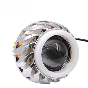 Phare avant de moto en gros à LED clignotant 12-85V 3600lm avec lentille de projecteur, double couleur, effet Halo Angel Devil Eye, projecteur de point - Product Image 2