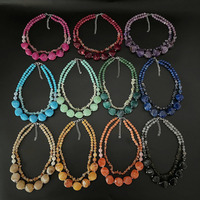 Collier tendance en acrylique irrégulier, chaîne de clavicule double couche, style vacances, haut de gamme et de niche