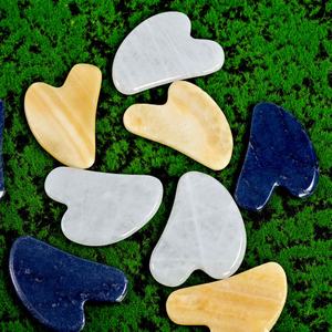 Piedra de Aventurina Azul Natural al por Mayor, Tabla de Masaje de Piedra, Decoración de Piedra Curativa de Calcita Amarilla para Regalos de Mujer - Product Image 1