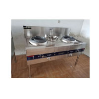 Cuisinière à gaz autonome à 2 brûleurs avec four pour cuisine commerciale en Chine