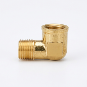 Codo de latón macho de alta calidad para tubería, forjado, de baja presión, ODM OEM, pulido, resistente a la corrosión (AOL-021) - Product Image 1