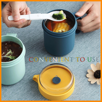 Lonchera Bento de Plástico Apta para Microondas, de Grado Alimenticio, Resistente a Fugas, para Niños