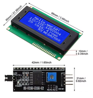 Module LCD 5V 2004 en stock, affichage de caractères 20x4, écran bleu jaune vert, contrôleur HD44780 ST7066, port parallèle IIC I2C