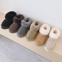 Nouvelle Collection Hiver 2024 – Bottes de Neige Basses Grande Taille en Daim de Vache à Semelle Épaisse Antidérapante et Doublure Peluche Ultra-Chaudes pour Femme