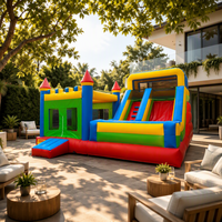 Château gonflable commercial avec toboggan pour enfants et adultes