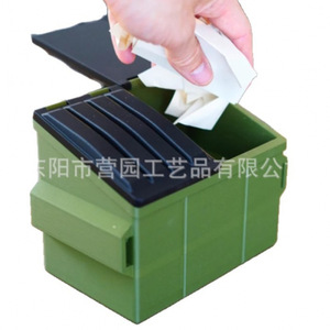 Desktop Dumpster Plastic Waste <b>Bin</b> With Flip <b>Lid</b> Office Desktop Use Rectangular Simple Style Indoor Paper Basket - Product Image 5