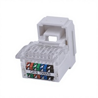 Module réseau K&R K&R-8730 CAT6, prise réseau sans contact pour ordinateur, panneau de commutation, prise de câble réseau à tête cristalline, blanc