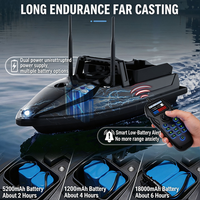 Barco Cebador de Pesca V600GPS de Doble Silo con Sonda, Retorno Automático de 500m, Liberación de Cebos de 3KG, Compatible con Sonda Inalámbrica