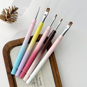 Hot Selling Double Metal Pen Holder Nail Pencil Gel Nail <b>Brush</b> Gel <b>Brush</b> Oval Nail Paint Uv Gel Factory Wholesale Customization - Product Image 6