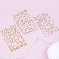 Autocollants personnalisés avec chiffres et lettres, feuille d'or, métal gonflé en mousse 3D, autocollant étanche de l'alphabet pour scrapbooking décoratif, bricolage