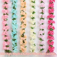 Fleurs artificielles en soie de jasmin d'hiver et de cerisier pour la décoration du salon, pour enrouler les tuyaux de climatisation et les conduites d'eau