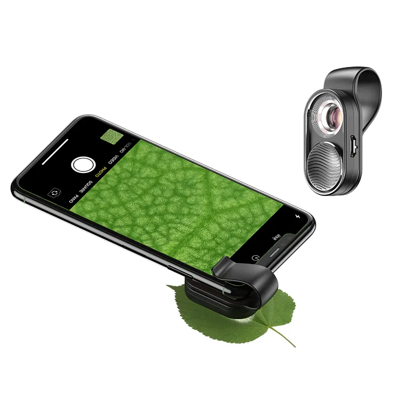 للهواتف الذكية 100x المجهر مجوهرات التفتيش الحشرات الملاحظة البسيطة ماكرو المحمول هاتف محمول مايكرو العدسات عدسة مع LED