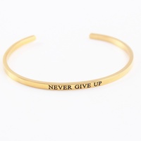 Bracelet manchette en acier titane inspirant Minra or acier inoxydable gravure ouverte personnalisable bijoux de mode